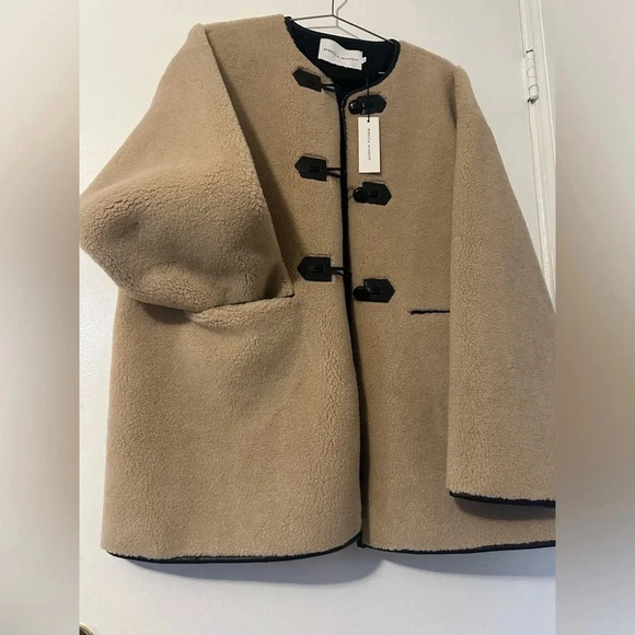 NWT Rebecca Minkoff Fuzzy Shearling Toggle Button Jacket Size XL. - Picture 7 of 12
